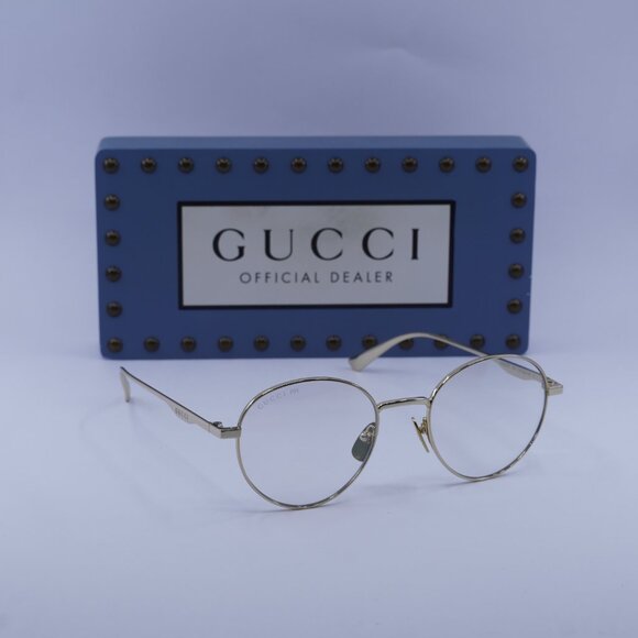 Gucci GG0337S 001 Round Sunglasses - Gold\Clear to Brown Photochromic - Picture 4 of 10